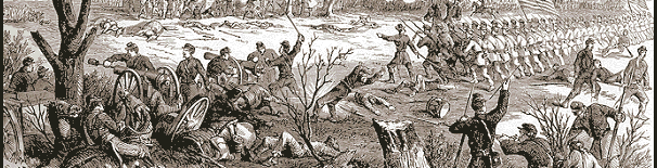 A painting of the battle of Shiloh